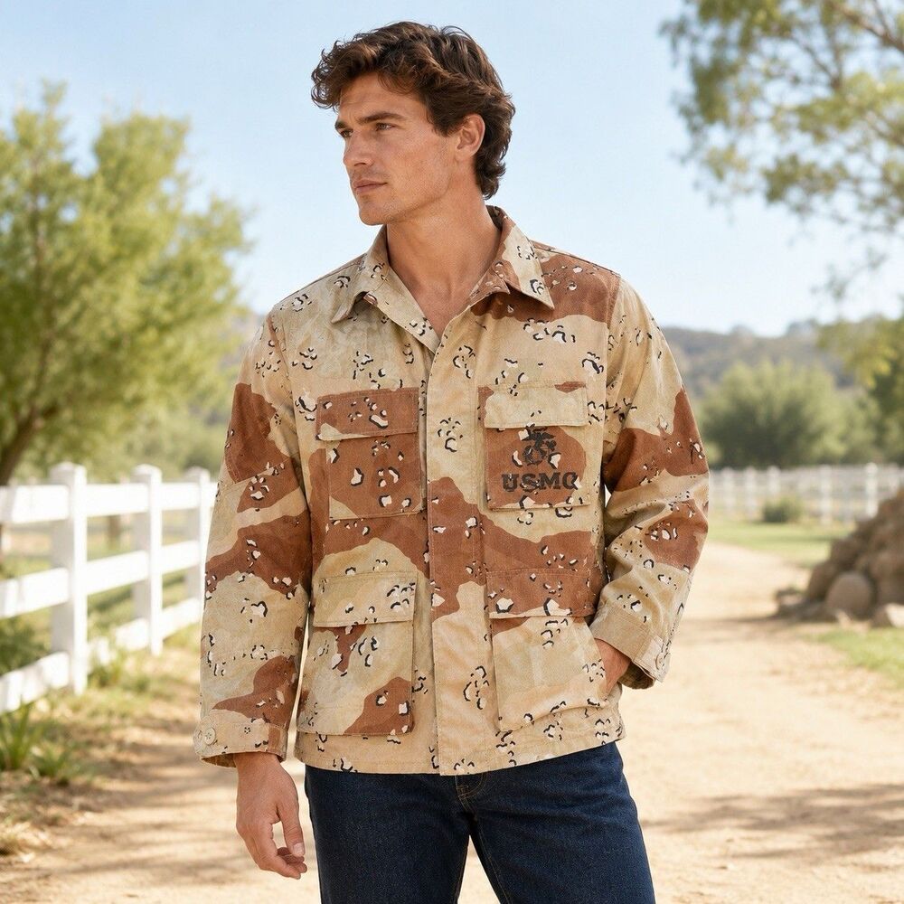 Vintage American Apparel Desert Camo Combat Coat BDU Mens Medium Regular 90s